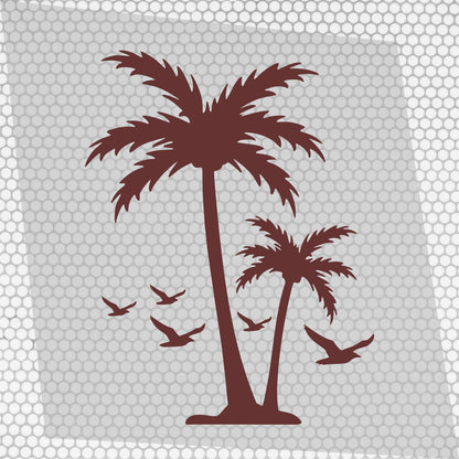 Set Caravan Palm Trees and Seagulls Birds Graphics Decals | Summer theme Camper Van Caravan Car Vehicle Decor Kit | Motorhome Adhesive Vinyl