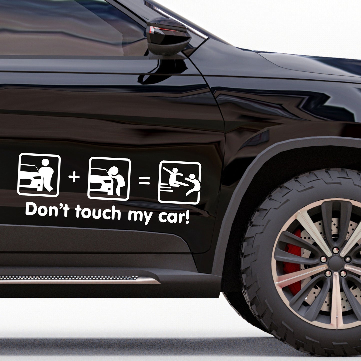 Set 2 Pcs Dont Touch My Car! Funny Vinyl Sticker Decals Both Sides Rear or Front Stickers decor Car Cover Sticker DIY Auto | Funny Graphics