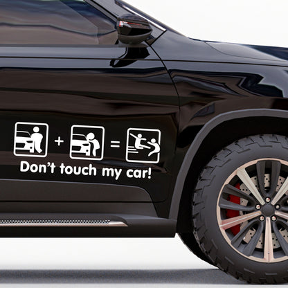 Set 2 Pcs Dont Touch My Car! Funny Vinyl Sticker Decals Both Sides Rear or Front Stickers decor Car Cover Sticker DIY Auto | Funny Graphics