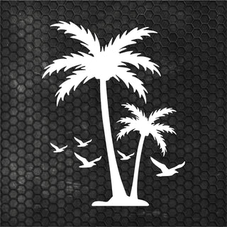 Set Caravan Palm Trees and Seagulls Birds Graphics Decals