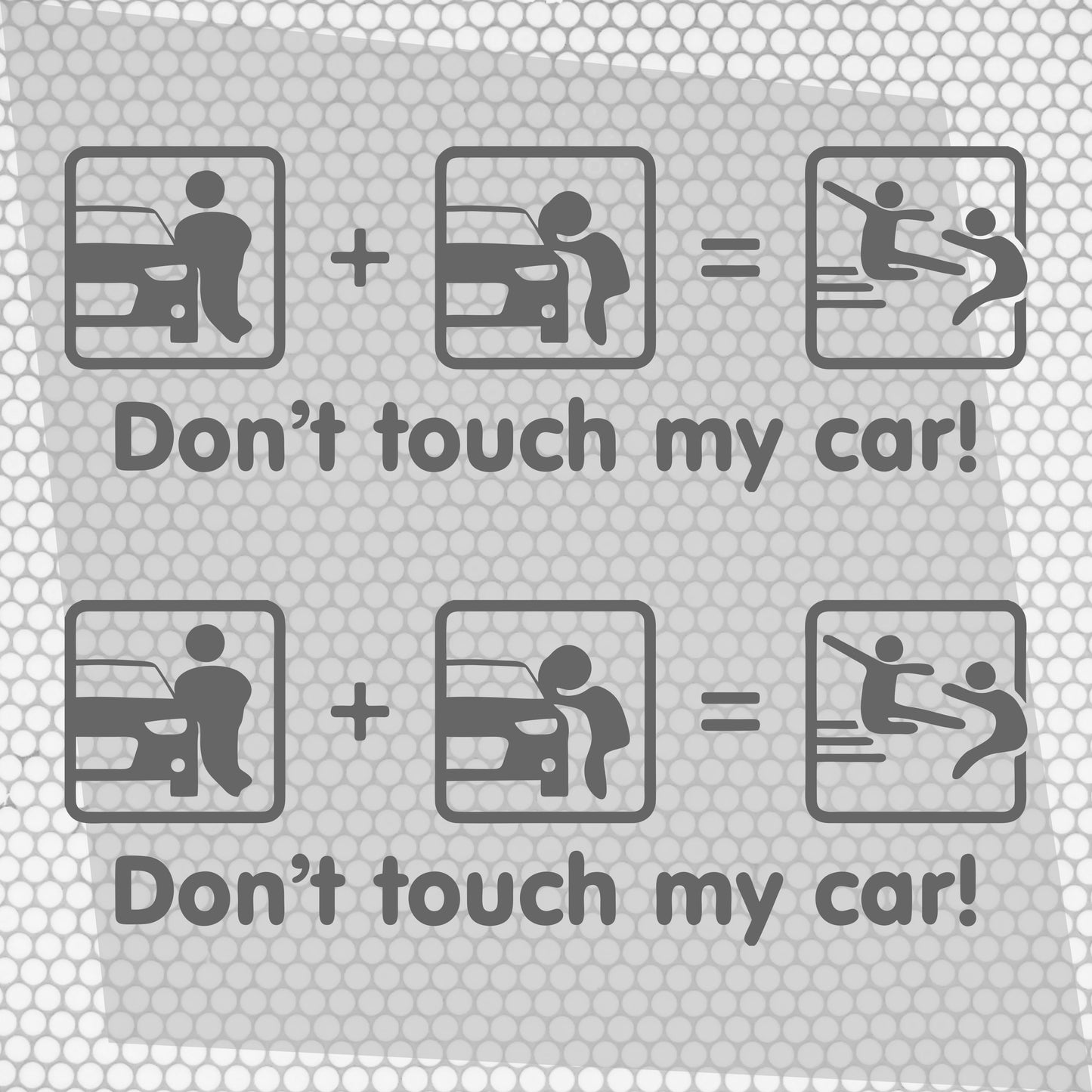 Set 2 Pcs Dont Touch My Car! Funny Vinyl Sticker Decals Both Sides Rear or Front Stickers decor Car Cover Sticker DIY Auto | Funny Graphics
