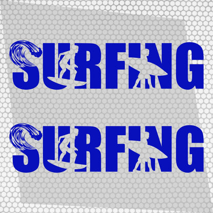 Set Car Van Surf Adventure Edition Graphics Both Sides Summer Sport Decals. Sea Waves Van adhesives, Color Stripes Adhesives Campervan Truck