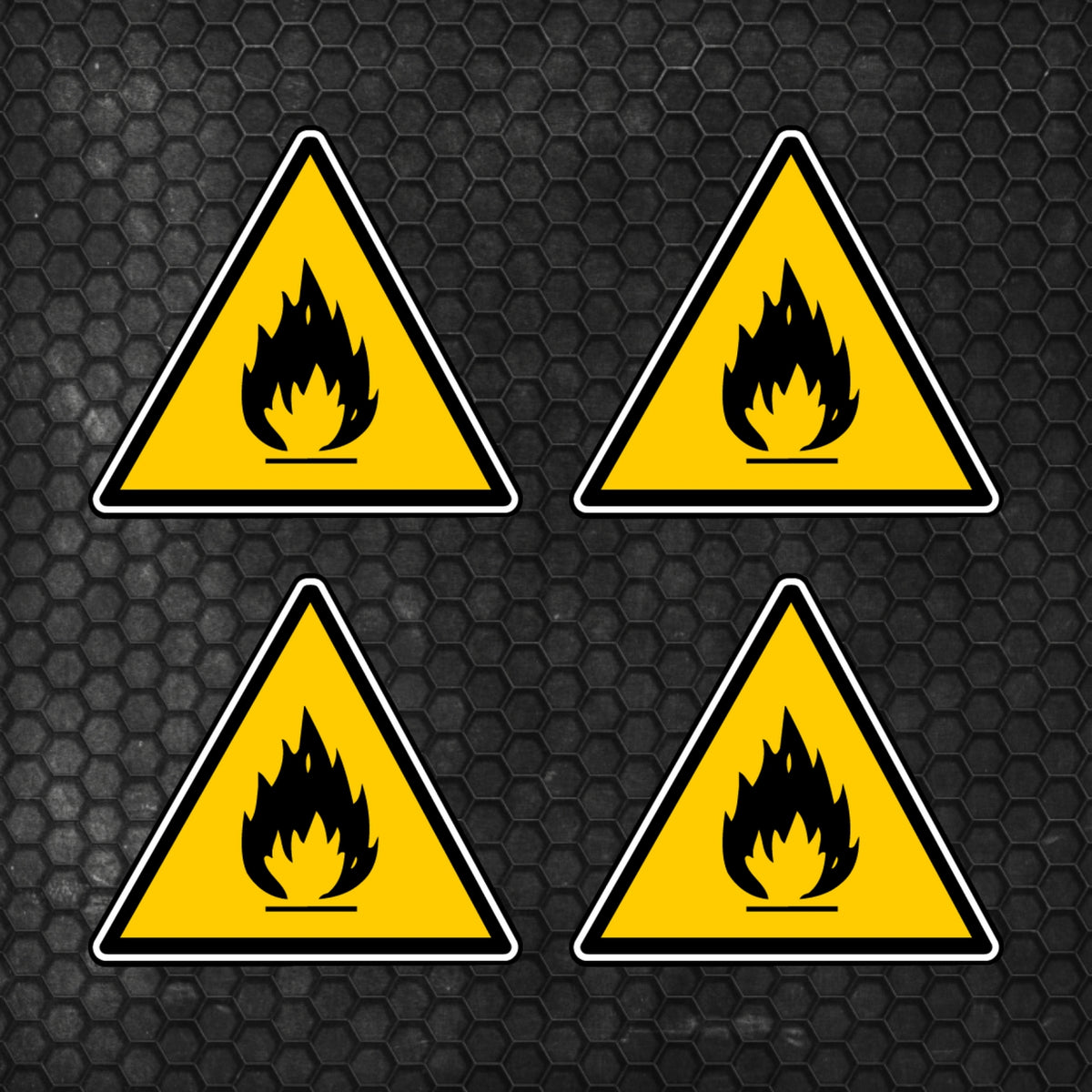 Set 4 Danger Fire Sign Printed Vinyl Graphic Decals