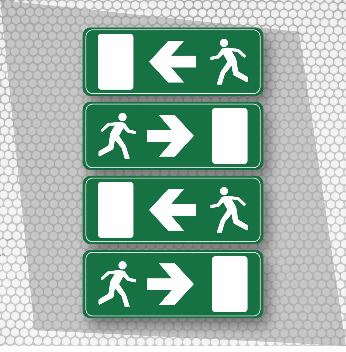 Set 4 Pcs High Quality Stickers Rescue Exit Sign