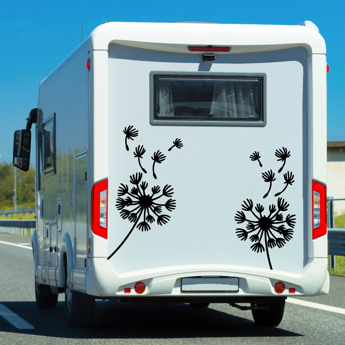 Set 2 Pcs Boho Style Dandelion Flower decal Van Sticker