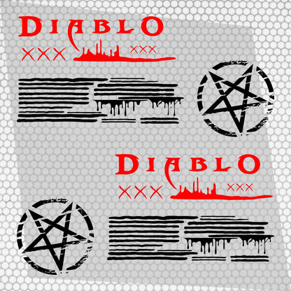 Set 2 Pcs JDM Decals The Diablo Theme Car Sticker Graphics Both Sides Sports Style Scary Pattern Accessories Wrap Vinyl Decal | Car Adhesive