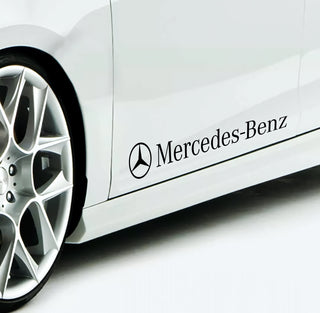 Set Mercedes Logo Decal Sticker Sport Racing Stripes Emblem