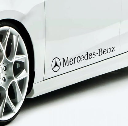 Set Mercedes Logo Decal Sticker Sport Racing Stripes Emblem | Mercedes Cut Emblem Graphic Vehicle Sticker, Vinyl Car Decal Both Sides