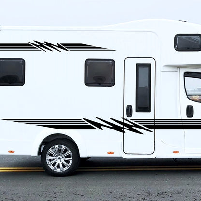 Set 4 Pcs Van Stripes Graphics for Caravan Graphics RV Horsebox Trailer Camper Van Body Decor Vinyl Decals | Motorhome Stripes Adhesive Set