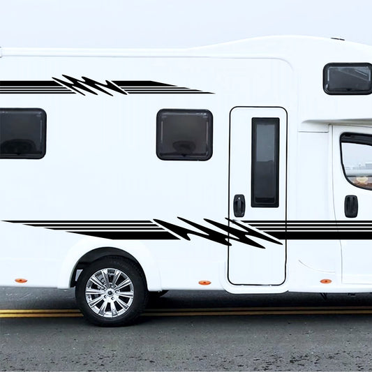 Set 4 Pcs Van Stripes Graphics for Caravan Graphics RV Horsebox Trailer Camper Van Body Decor Vinyl Decals | Motorhome Stripes Adhesive Set