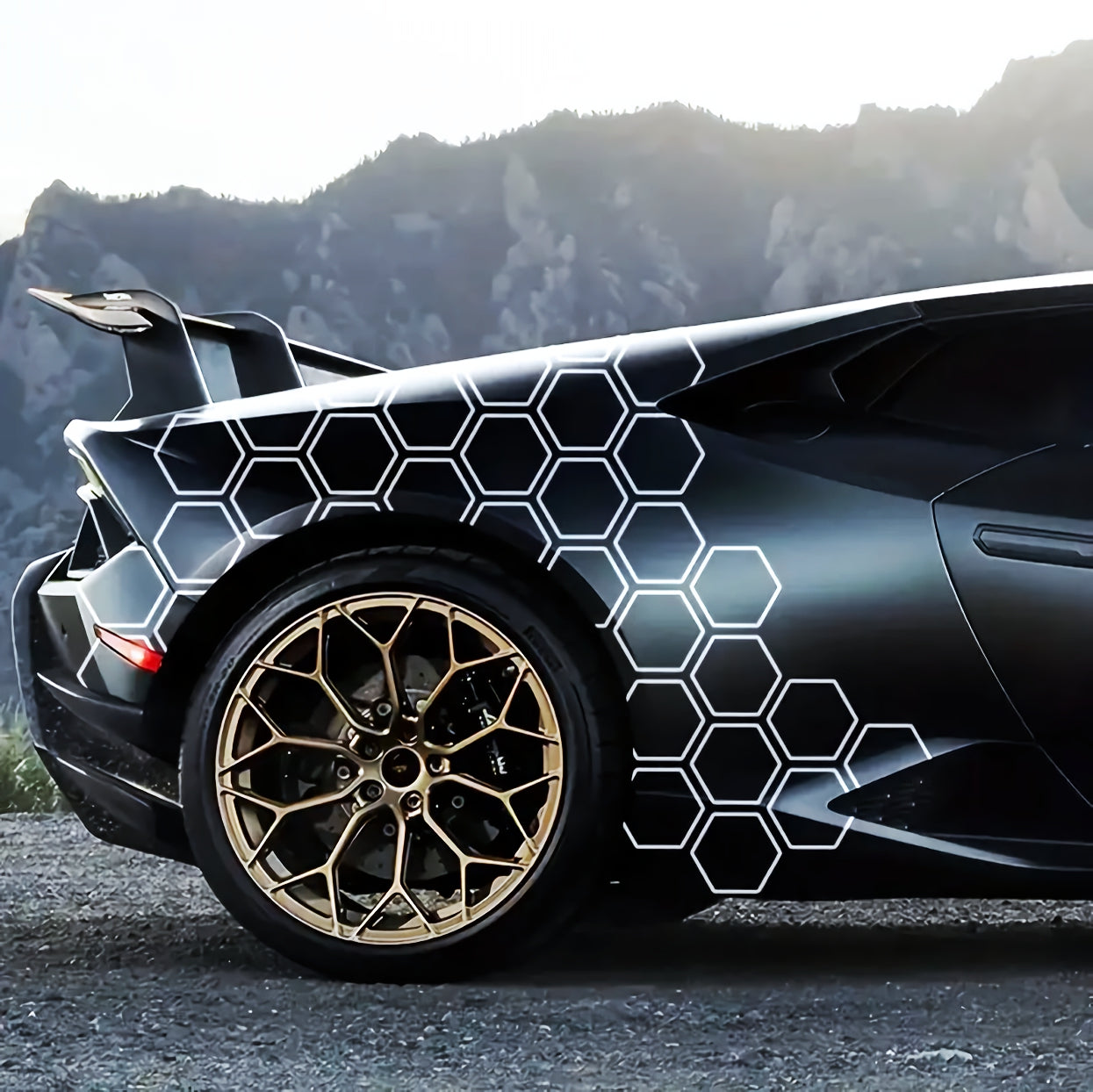 Set 120 Pcs Hexagonal Grid, DIY Creativity, Side Honeycomb, Rear Decal, Car Sticker Decal For Honeycomb Style Sticker Auto Graphics Decor