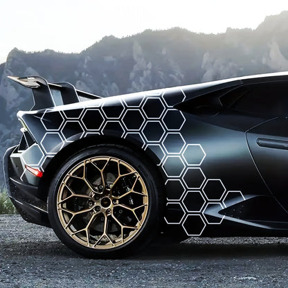 Set 120 Pcs Hexagonal Grid, DIY Creativity, Side Honeycomb, Rear Decal, Car Sticker Decal For Honeycomb Style Sticker Auto Graphics Decor