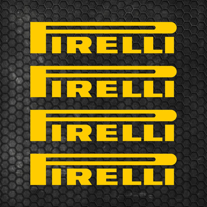 Set 4 HQ Pirelli Tyre Sponsor Vinyl Racing Motorsport Emblem Sticker Decals | Motorcycle Car Vehicle Emblem Decor Kit Racing wrap Adhesives Pirelli Cut vinyl Logo