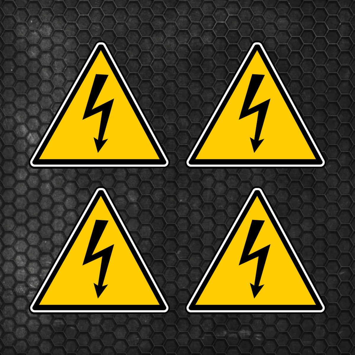 Set 4 Warning Electric Danger Sign Printed Vinyl Graphic