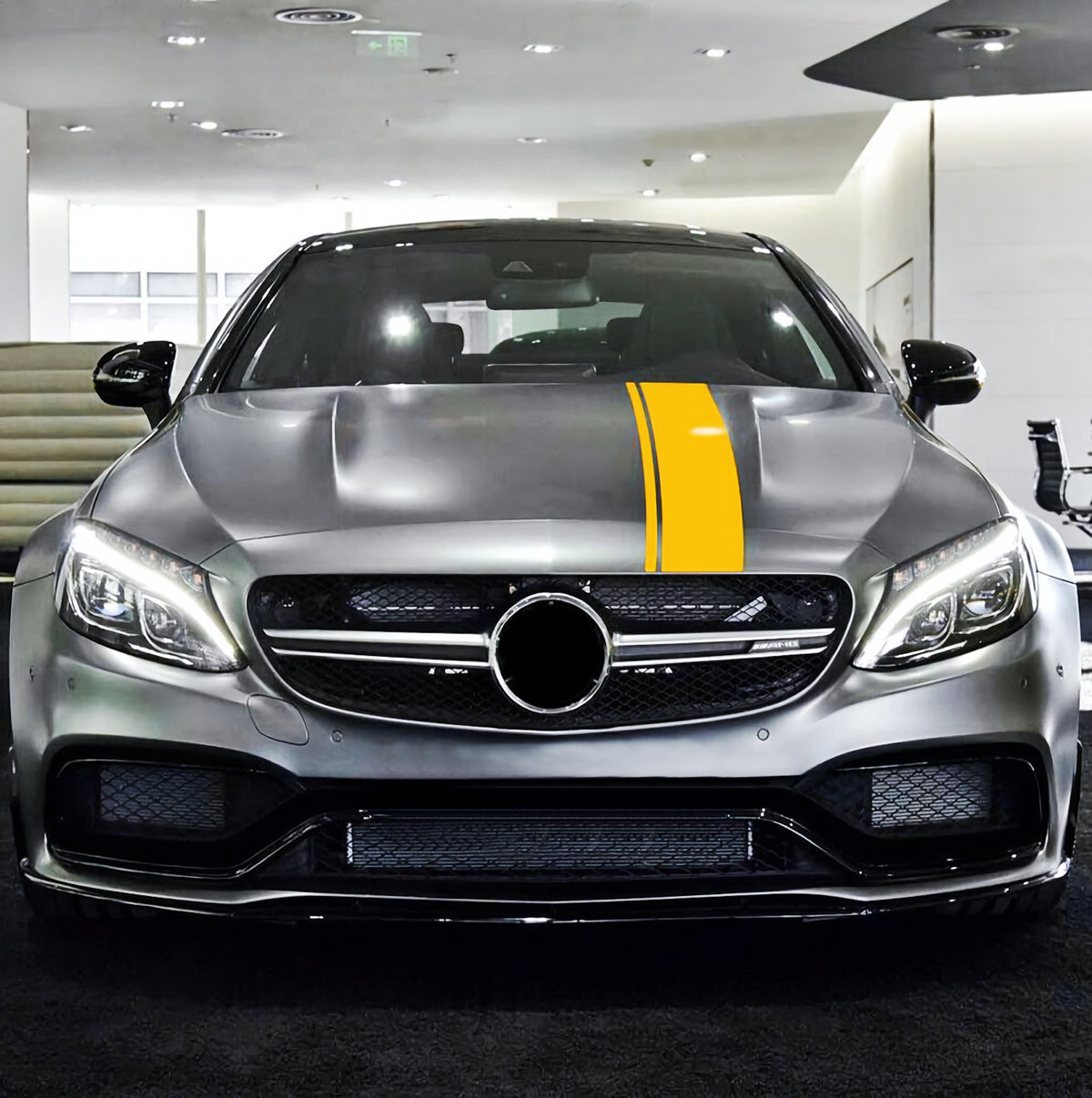 Set 4 Pcs Car Sides + Hood + Roof Sport Sport Stripes Graphics Decals. Universal Stripes Decal Graphics Kit, Decor Racing Stickers adhesives