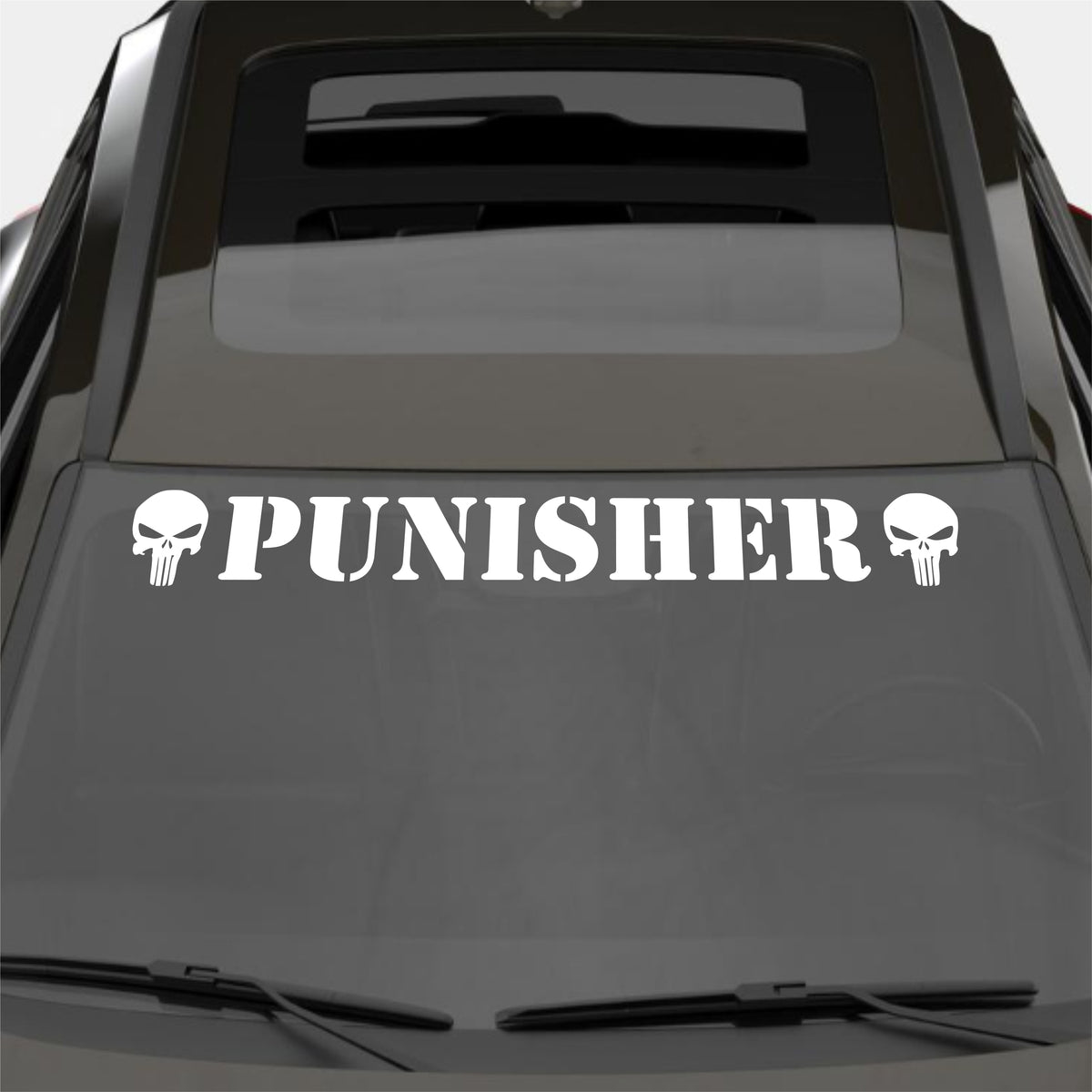 Windshield Punisher Front Car Window Sunstrip with Skulls Stickers