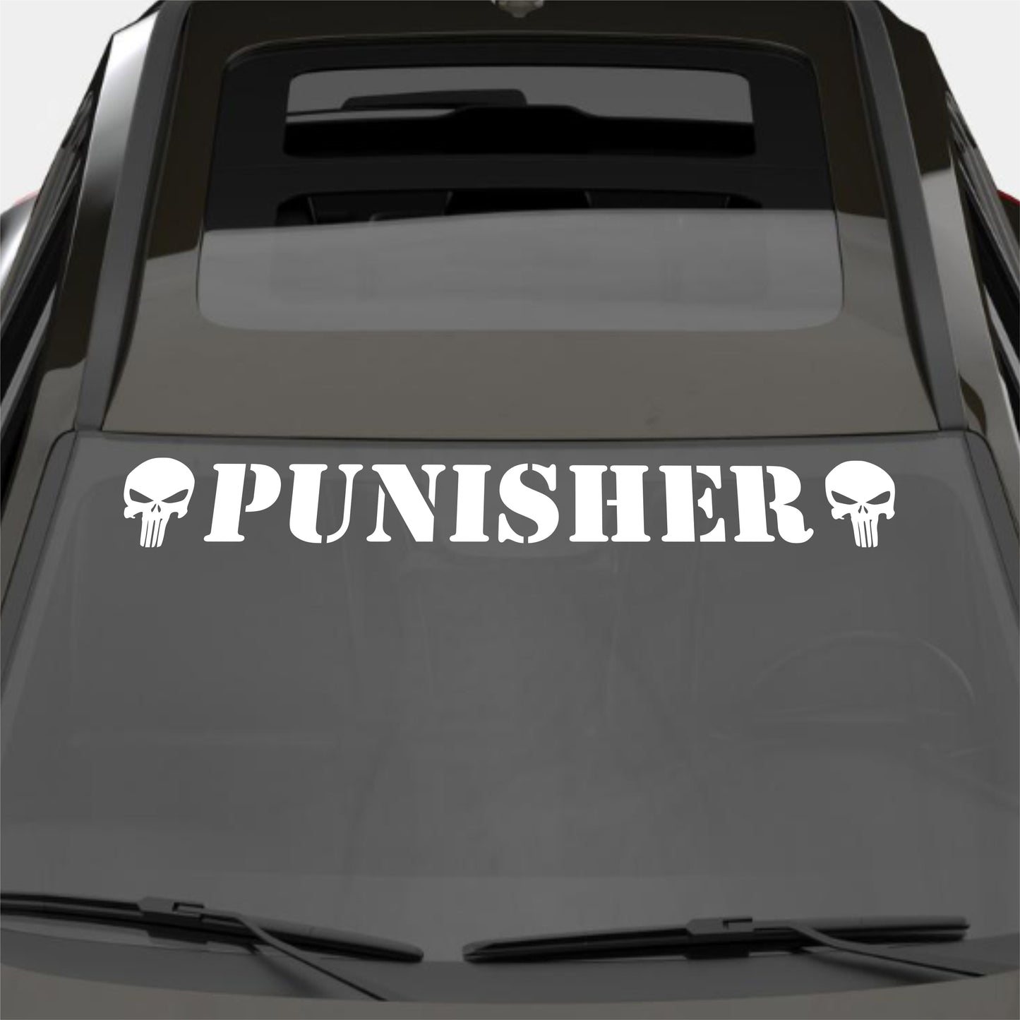 Windshield Punisher Front Car Window Sunstrip with Skulls Stickers Banner Decal Window Graphic | Stickers Motorsport Sunstrip Decor Kit