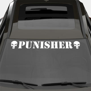 Windshield Punisher Front Car Window Sunstrip with Skulls Stickers