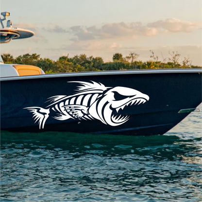 Set 2 Pcs Boat Furious Scary Fish Stickers Boat Body Decal Cruise