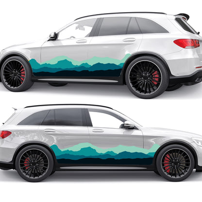 Retro Graphics Styles Curved Stripes Decals for Both Sides Car, Trucks, Vans and Caravan | Car Van Vintage Decor | Off Road Graphic Sticker