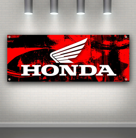3 Styles Honda Racing Motorsport Logo Sponsor Banner Pvc | Office or showroom Flag, Racing Poster | Honda Motorsport Shop | Poster Garage Decor | Race Background
