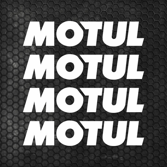 Set 4 HQ Motul Oil Sponsor Vinyl Racing Motorsport Emblem Sticker Decals | Motul Motorcycle Car Vehicle Emblem Decor Kit Racing wrap Adhesives Motul Cut vinyl Logo