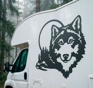 Set 2 Pcs Caravan Wolf in the forest Graphics Decals