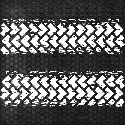 Kit 2 Pcs Factory Crafts Tire Tracks Graphics Both Sides Decal Wrap | For All Offroad 4x4, Car, Van Motorsport Decals | Crafts Tire Stickers