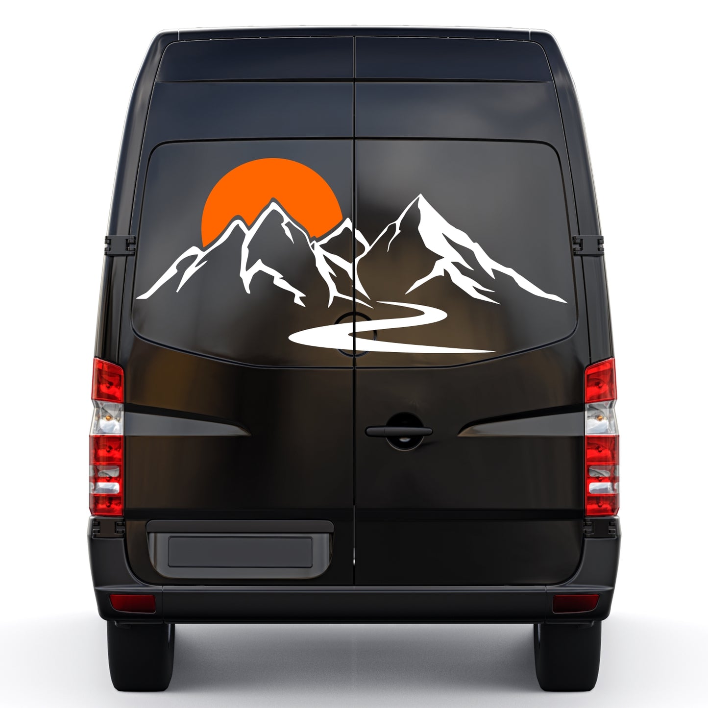 Set Caravan Sunset among Mountains and River Graphics | Decals set Motorhome Decoration Decals | Motorhome RV Adhesive Graphics Decor Kit