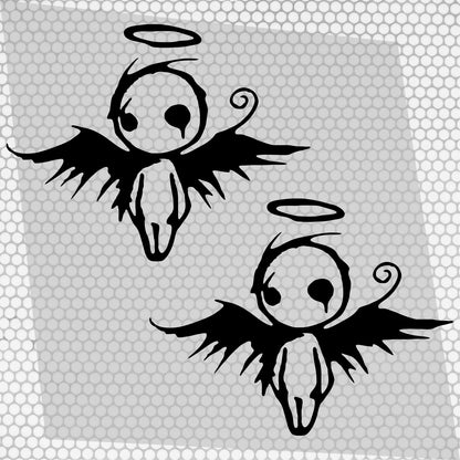 2 Pcs Sad Emo Angel Decal Sticker | Scary Angel Graphic Decal for Window, Vinyl Car Truck Van | Funny Stickers decor Angel Cover Adhesive wrap