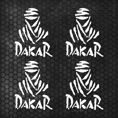 4 Pcs High Quality Dakar Sticker Sponsor Vinyl Decal Badge Tuning Car Bike Racing Sport Set Graphics | Sides Roof Rear Sticker for any Vehicle | Sport vinyl decal graphics adhesives