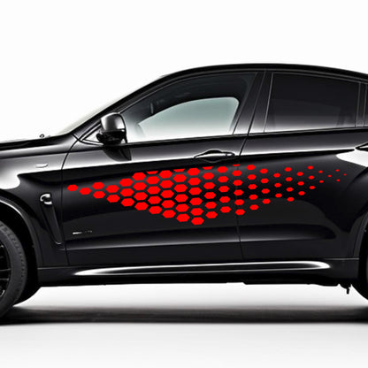 Kit Golf TCR Honeycomb Both Sides Vinyl Decal Sticker Geometric Graphics. Universal compatible model Auto Racing Side Vehicle Stripes