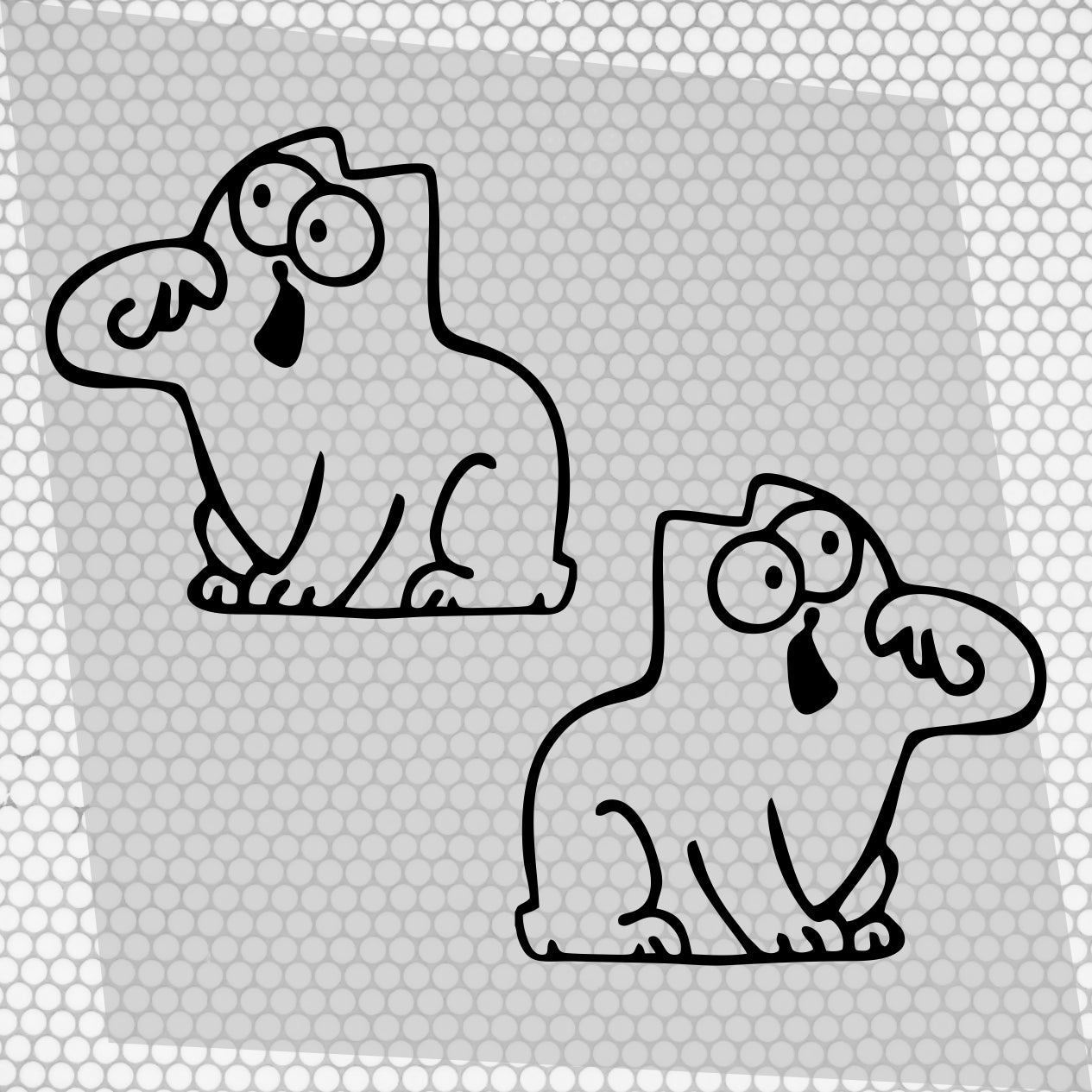 Set 2 Pcs Hungry Cat Simon Sticker car tailgate bowl Vinyl Decals | Funny cat Stickers decor Cover Sticker adhesive Auto | Animal Graphics