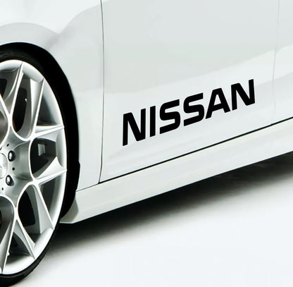 Set 2 Pcs Nissan Logo Decal Sticker Sport Racing Stripes Emblem Graphic | Nissan Cut Emblem logo Vehicle Sticker, Vinyl Car Decal Both Sides