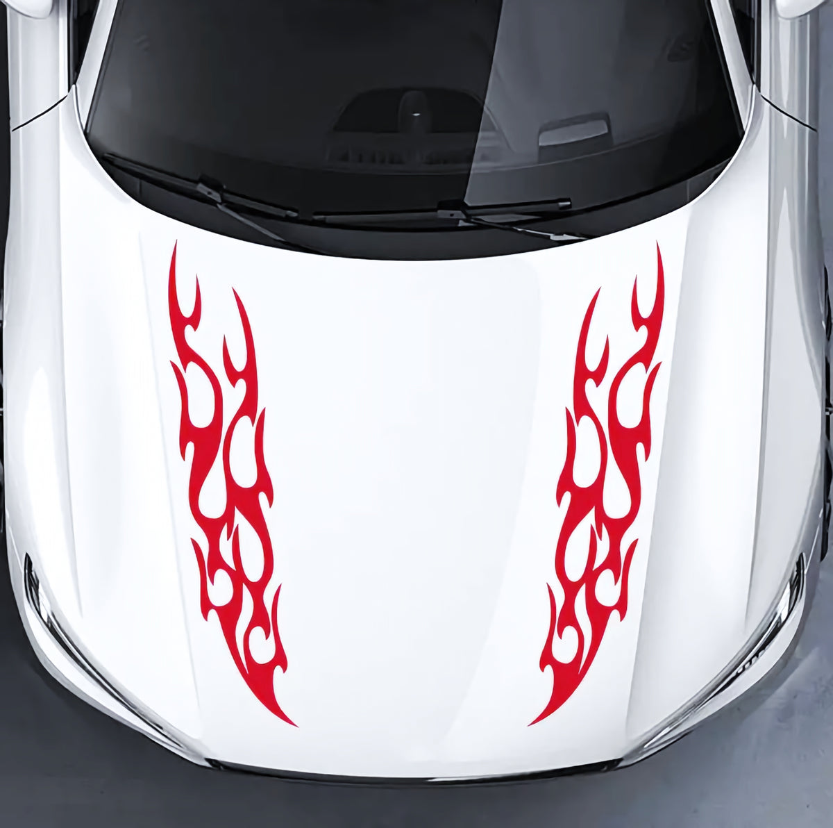 Set 2 Pcs Racing Flames Fire Decal Hood Decals