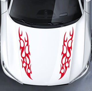 Set 2 Pcs Racing Flames Fire Decal Hood Decals