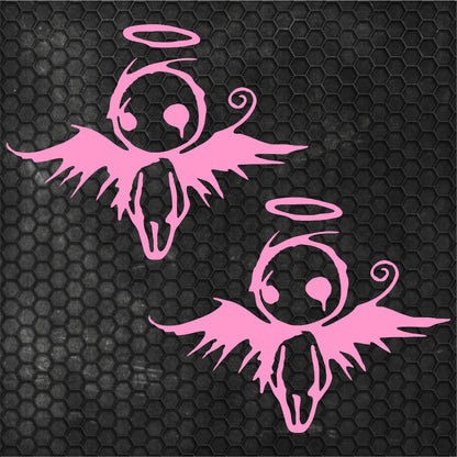 2 Pcs Sad Emo Angel Decal Sticker | Scary Angel Graphic Decal for Window, Vinyl Car Truck Van | Funny Stickers decor Angel Cover Adhesive wrap