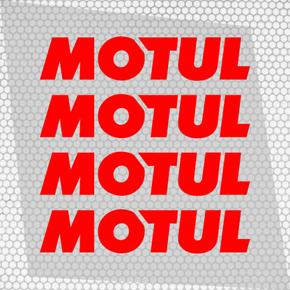 Set 4 HQ Motul Oil Sponsor Vinyl Racing Motorsport Emblem Sticker Decals | Motul Motorcycle Car Vehicle Emblem Decor Kit Racing wrap Adhesives Motul Cut vinyl Logo