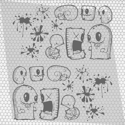 Set 2 Pcs Car Stickers Motive Monsters Blood JDM Decals | Sticker Graphics Both Sides Scary Pattern Wrap Vinyl Decals | Funny Graphics vinyl