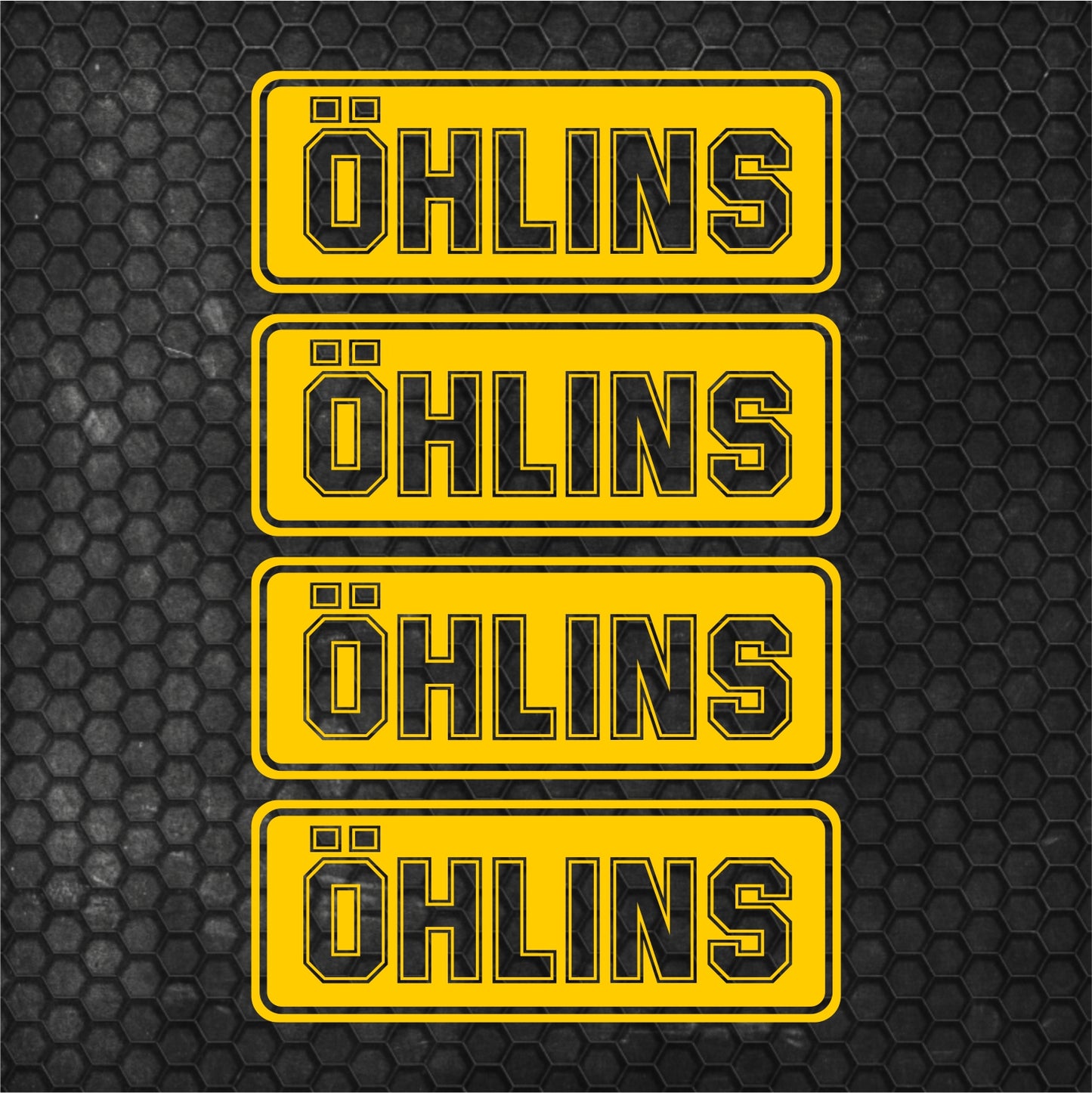 Set 4 Pcs Öhlins HQ Emblem Graphics Cut Stickers Sponsor Decals | Öhlins stickers cut from self-adhesive vinyl Öhlins wrap replacement decal