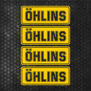 Set 4 Pcs Öhlins Emblem Graphics Cut Stickers Sponsor Decals