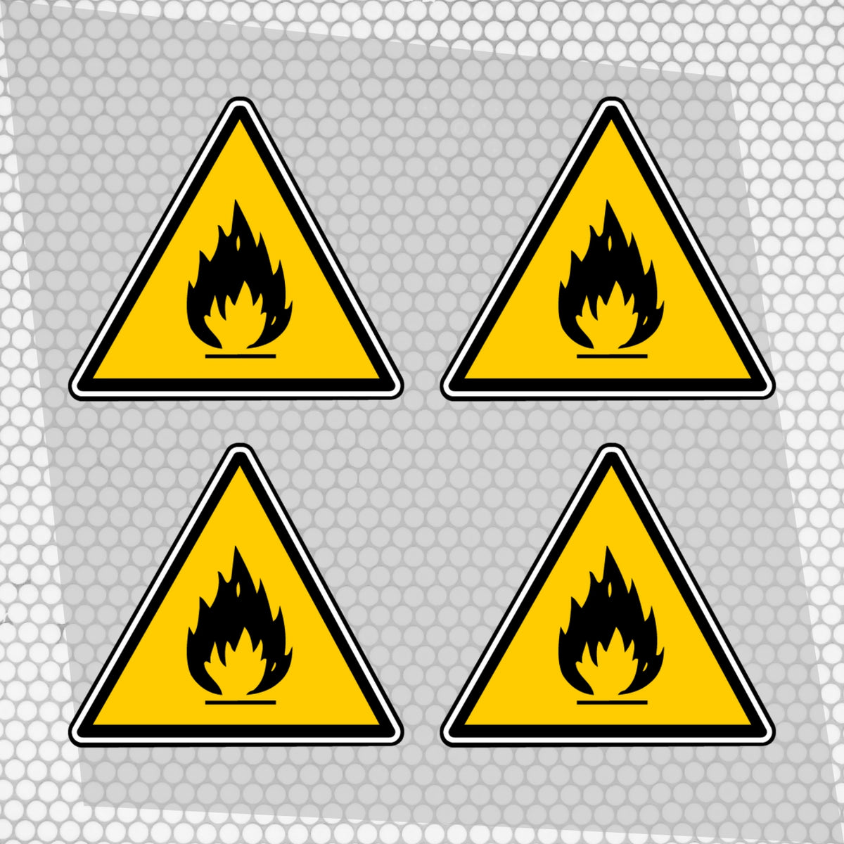 Set 4 Danger Fire Sign Printed Vinyl Graphic Decals