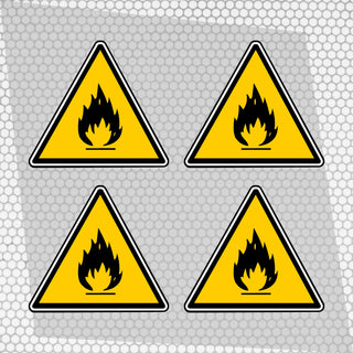 Set 4 Danger Fire Sign Printed Vinyl Graphic Decals