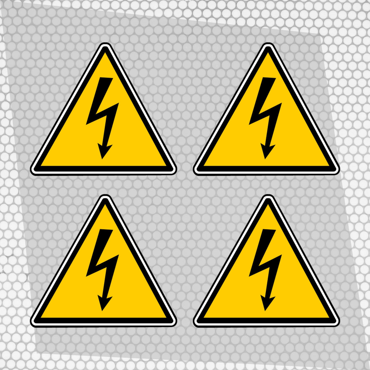Set 4 Warning Electric Danger Sign Printed Vinyl Graphic