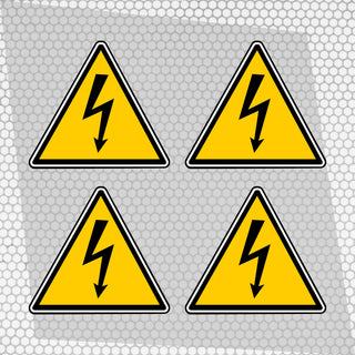 Set 4 Warning Electric Danger Sign Printed Vinyl Graphic