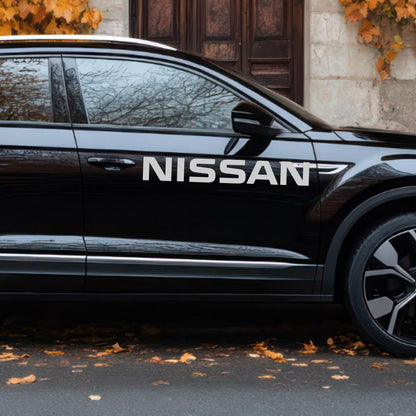 Set 2 Pcs Nissan Logo Decal Sticker Sport Racing Stripes Emblem Graphic | Nissan Cut Emblem logo Vehicle Sticker, Vinyl Car Decal Both Sides
