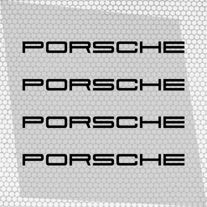 Set 4 HQ Porsche Logo Graphic Vinyl Motorsport Emblem Sticker Decals | Motorcycle Car Vehicle Emblem Decor Kit Racing wrap Adhesives Porsche Cut vinyl Logo