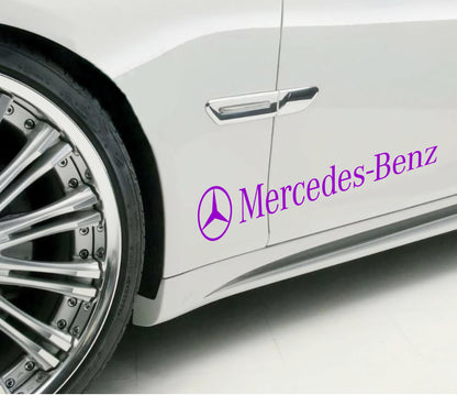 Set Mercedes Logo Decal Sticker Sport Racing Stripes Emblem | Mercedes Cut Emblem Graphic Vehicle Sticker, Vinyl Car Decal Both Sides