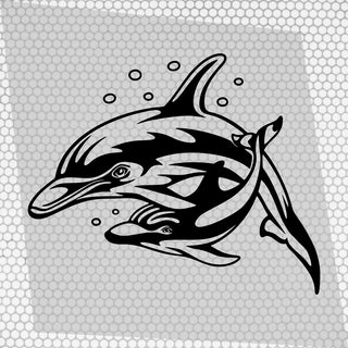 Set Sticker Caravan Family of Dolphins Graphic Decals | Camper Van Caravan Car Decor wrap Sea Animals Decals Kit | Motorhome Rear Adhesives