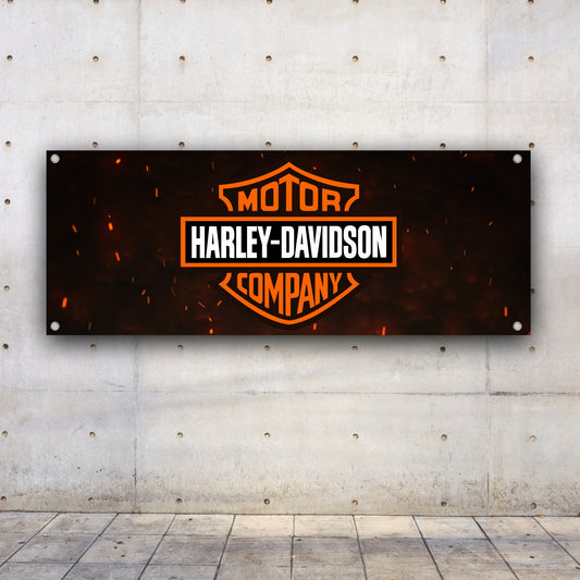 3 Styles Harley Davidson Racing Motorsport Logo Sponsor Banner Pvc | Office or showroom Flag, Racing Poster | Harley Motorsport Shop | Poster Garage Decor | Race Background
